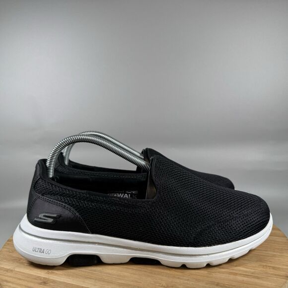 S Skechers Womens Go Walk 5 15901W Black Running Shoes‎ Sneakers Size 9 - Picture 1 of 8